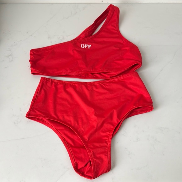 Off White Off Stamped one shoulder bikini - fits like medium - Picture 1 of 3